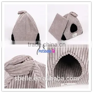 Solid Corduroy Made Pet House Dog Bed thumbnail-4