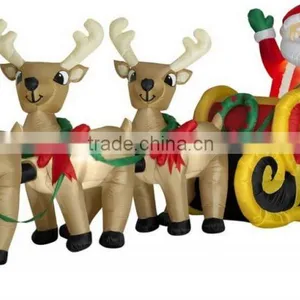 Christmas Inflatable Santa In Sleigh With Three Reindeer thumbnail-2