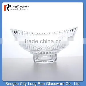 Longrun High White Glass Cover Carved Candy Disdes With High Quanlity thumbnail-1