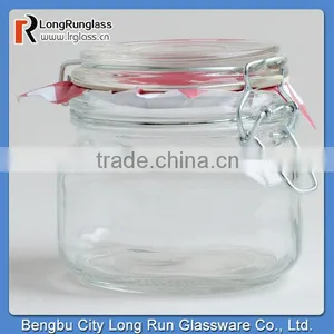 LongRun 17oz Round Glass Jars With Clamp Lids Funny Glass Holder Wholesale thumbnail-1