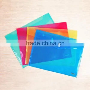 A4 Transparent PP Buckle File Pocket/File Bag With Button thumbnail-1