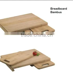 New Design Wooden Bamboo Kitchen Breadboard With Drawer Set of 3 thumbnail-3