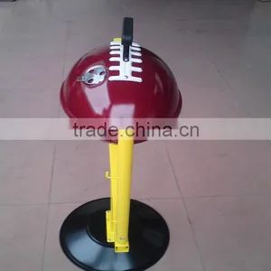 Red and Blue Color Rugby Shape Helmet Hibachi Grills for Sale thumbnail-2