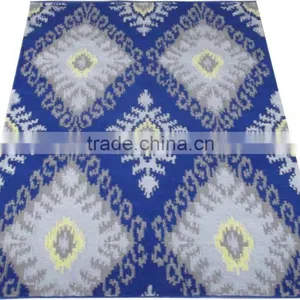 Hand Woven Flat Weave Blue/Multi Wool Rugs thumbnail-1