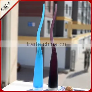 OUBOAO Handmade High Quality 68cm Tall Color Glass Vase For Desktop Decoration Flower Vase thumbnail-3