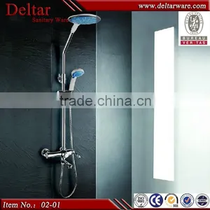Bathroom Rain Shower Set, Big Round/square Plastic Shower Head, Chrome Plating Surface Brass Shower Set thumbnail-1