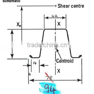 Top Hat / Roof Batten /Roofing Batten 94x42x40 A12 thumbnail-2