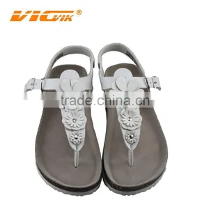2015 White Flip-flops Cork Outsole Wear-resisting Lady Sandal Shoes thumbnail-1