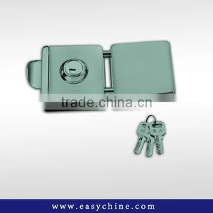 Double Square Glass Door Lock thumbnail-1