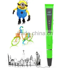 2016 New 3D Printer Pen With Led Screen With 3color Free Filament Wholesale Factory Shopping Online Kids 3D Pen thumbnail-1