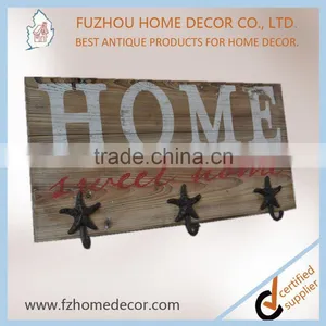 High Quality Vintage Wood Painting Plaque With Metal Hooks thumbnail-1