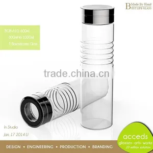 High Quality Pyrex Glass Sport Large Mouth Drinking Bottle thumbnail-2