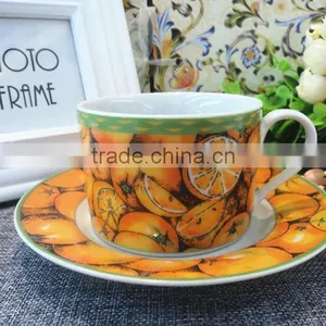 CE Porcelain Ceramic Coffee Cups and Saucers Set thumbnail-1