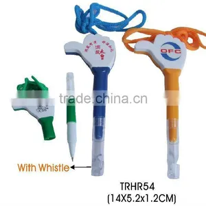 New Design Plastic Ball Pen With Whistle and Finger thumbnail-1