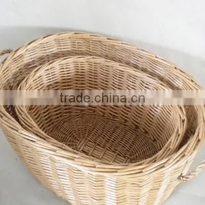 Wicker Knitting Picnic Basket Wicker Hamper Basket With Lid thumbnail-5