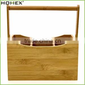 Kitchen Cutlery Caddy in Bamboo/Flatware Caddy Organizer/Homex_FSC/BSCI Factory thumbnail-1