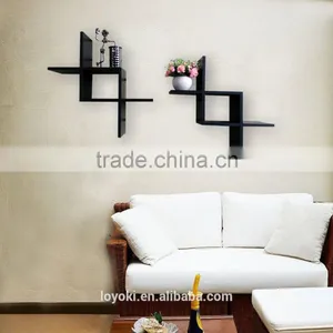 Factory Direct Wholesale Living Room Decorative Wooden Wall Shelf , Floating Shelf thumbnail-1
