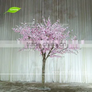 GNW BLS1507019 New High Quatity Fancy Crooked Pink Peach Blossom Tree for Decoration thumbnail-3