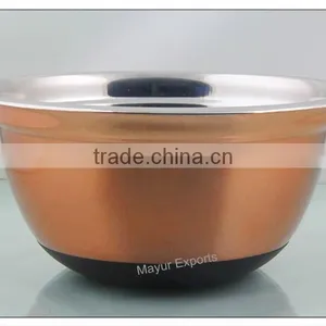 Stainless Steel Anti Skid Mixing Bowl With Copper Finish thumbnail-1