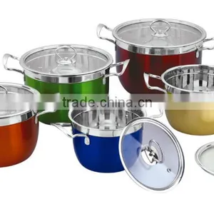 24cm Stainless Steel Colorful High Multi Storage Pot thumbnail-1