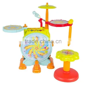 Dongguan Toys Kids Electronic Toy Drum Set With Adjustable Sing-along Microphone and Stool From Factory thumbnail-3