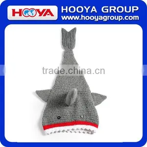 Shark Blanket for Children Hand Made Knitting 100% Acrylic Shark Mermaid Blanke thumbnail-1