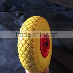 3.00-4 Flat Free PU Foam Rubber Wheel thumbnail-2