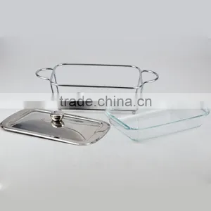 1.5L Hotel Buffet Chafing Dish Food Warmer With Glass Dish thumbnail-1