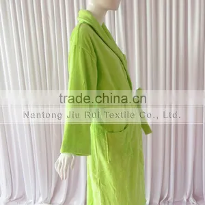 Warm Winter Bathrobe Lime Coral Flannel Thick Long Spa Robe Women's Pajamas thumbnail-6