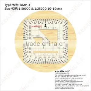 Kearing Square Scale Protractor, Plastic Military Protractor, With Triangel Scale Inside 1:50000 & 1:25000 #KMP-4 thumbnail-1