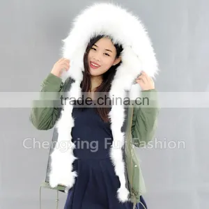 CX-G-P-01 High Quality Winter Durable Windproof Genuine Fox Fur Parka for Ladies thumbnail-3