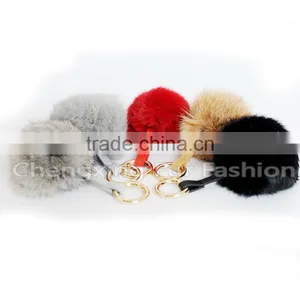 CX-R-36 Genuine Rabbit Fur Ball Key Chain thumbnail-1