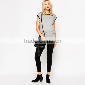 Maternity Contrast Binding Tee Maternity Clothes Manufacturers thumbnail-4