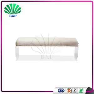 European Style Ottoman Bench Modern Garden Bench Clear Acrylic Bench thumbnail-3