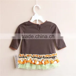 Wholesale Thanksgiving Turkey Long Sleeves Cotton Baby Clothes Set thumbnail-3