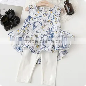 Wholesale 2 Pieces Kids Clothes Sets Kids Blouse and Shorts Set Baby Girl Clothes Set thumbnail-1