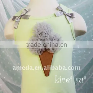 Lime Green Tank Top With Silver Gray Cream Cone thumbnail-1