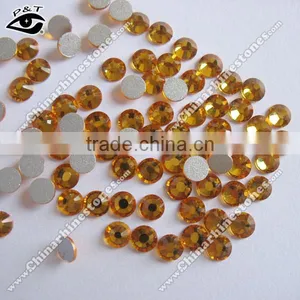 Flat Back DMC Rhinestone Non Hotfix Silver Foiled Back Crystal SS16 Topaz for Dress Shoes Bags thumbnail-1