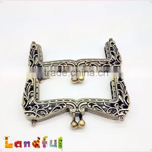10.5cm M Shape Antique Bronze Handmade Kiss Lock Handbag Clutch Frame thumbnail-6