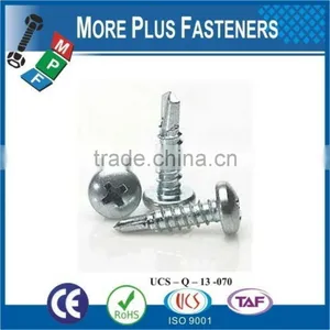 Made in Taiwan Pan Head Phillips Recess Stainless Steel Zinc Plated Zinc Finish Self Drilling Screw thumbnail-1