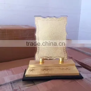 2017 New Design Black Acrylic Metal Gold Plated Trophy With Metal Wooden Base JKC-014 thumbnail-6