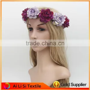 Colorful Flower Rose Ribbon Half Crown Headband Princess Crown Headband thumbnail-2