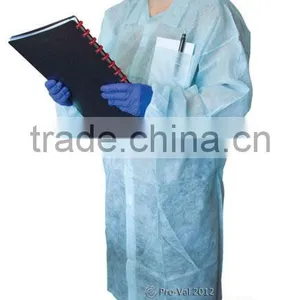 China Supply Clean Room pp Non-woven Disposable Lab Coat thumbnail-1