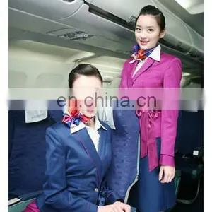 Classical Fashion Wool Fabric for Flight Attendant Airline Staff Corporate Suits Stewardess Uniforms thumbnail-2