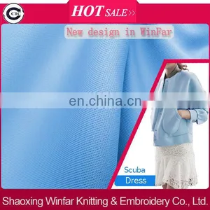 Winfar Knit Polyester DTY Air Layer Interlock Fabric Scuba Solid Dye Fabric for Party Dress thumbnail-1