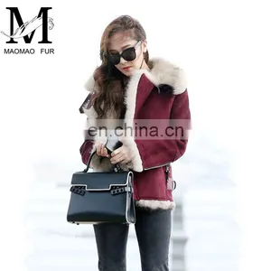 2016 New Style Wholesale Genuine Sheepskin Ladies Winter Korean Jacket thumbnail-5