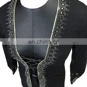 Dubai Silver Stone Work Burkha Jacket / Casual Islamic Wear Abaya Jacket / Fashionable Burkha Hijab Jacket 2017 (dubai Abaya) thumbnail-4