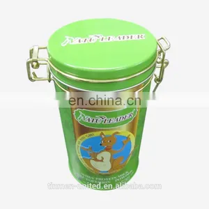 Fashion Round Tinl Canister With Metal Clip Closure thumbnail-2