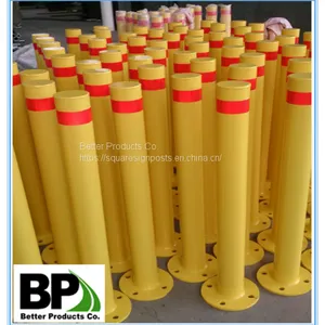 Galvanized Yellow Painted Steel Road Bollard for Safety thumbnail-3