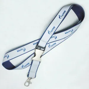 Double Layer Custom Polyester Thick Woven Lanyard Polyester Lanyard With Reflective Band thumbnail-3